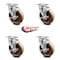 Service Caster 5 Inch High Temp Phenolic Wheel Swivel Top Plate Caster Set with Brake SCC SCC-20S514-PHSHT-TLB-TP3-4 - alternate 2